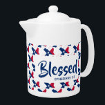 MOYEN D'Écritures chrétiennes Bénites AU TEXAS<br><div class="desc">Célébrez vos racines TEXAS ET votre foi, tout en buvant votre boisson chaude préférée. Plan de l'état américain du TEXAS dans un motif en diagonale carrelé, avec la référence Écriture Éphésiens 1:3 (Béni de chaque bénédiction spirituelle) . Tous entièrement personnalisables pour que vous puissiez personnaliser avec votre propre référence ou...</div>