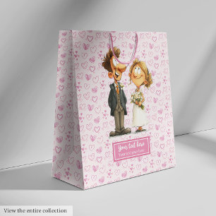 Moyen Drôle Cartoon Mariage Cadeau Sac Bride Groom Humou