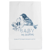 Moyen Dusty Blue Baby in Bloom Boy Douche Cadeau Sac (Dos)
