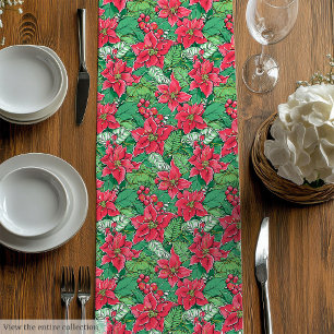 Moyen Élégant chemin de table de Noël rose vert prépa