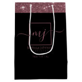 Moyen Elégant Rose Gold sur Black Medium Sac cadeau (Dos)