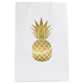 Moyen Élégant sac cadeau d'ananas Gold (Devant)