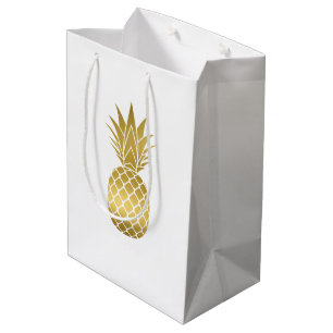 Moyen Élégant sac cadeau d'ananas Gold