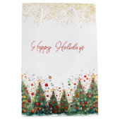 Moyen Élégant Sparkle Christmas Tree Cadeau Sac (Devant)