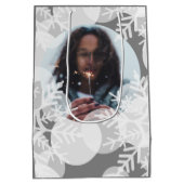 Moyen Étoiles de neige - Blanc, Gris - Sac cadeau (Dos)