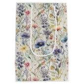 Moyen Fleur sauvage Imprimer Sac cadeau (Dos)