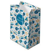 Moyen Happy Hanoukka Motif sac cadeau (Devant Angle)
