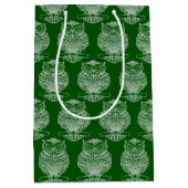 Moyen Hibou (vert foncé) - Sac cadeau (Devant)