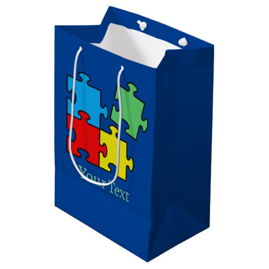 Moyen Jigsaw Puzzle Pièces Design Cadeau Sac (Devant Angle)