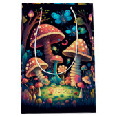 Moyen Joli elfes mignon jouer sous champignon sac cadeau (Devant)