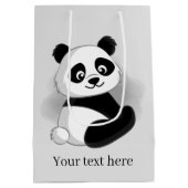 Moyen joli panda ours ajouter texte Medium Cadeau sac (Dos)