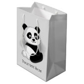 Moyen joli panda ours ajouter texte Medium Cadeau sac (Dos Angle)