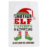 Moyen Joli sac cadeau Noël "Elf Watching" (Devant)