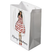 Moyen Joyeux cadeau de Noël sac (Dos Angle)