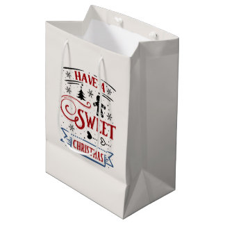 Moyen Joyeux Noël Sac Cadeau Festif