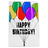 Moyen Joyeux sac cadeau d'anniversaire avec ballons colo (Dos)