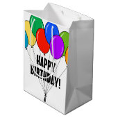 Moyen Joyeux sac cadeau d'anniversaire avec ballons colo (Dos Angle)