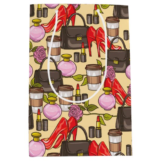 Moyen Maquillage Café Style Beauté Cadeau Sac (Devant)