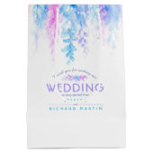 Moyen Mariage bleu rose fleurs merci pour le sac cadeau (Dos)