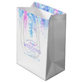 Moyen Mariage bleu rose fleurs merci pour le sac cadeau (Dos Angle)