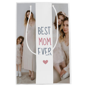 Moyen Meilleure maman jamais - Sac cadeau photo et texte