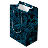 Moyen Midnight Blue Hawaiian Palms Grand Cadeau Sac (Devant Angle)