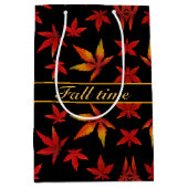 Moyen Motif Feuilles d'automne Sac cadeau (Devant)