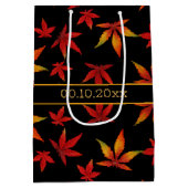 Moyen Motif Feuilles d'automne Sac cadeau (Dos)