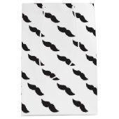 Moyen Mustache Chic Anniversaire de fête Sac cadeau (Devant)