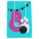 Moyen Neon Blue Bowling Anniversaire Sac cadeau (Dos)