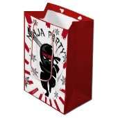 Moyen Ninja Samurai Guerrier Anniversaire Sac cadeau (Devant Angle)