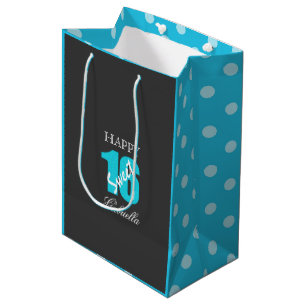 Moyen Noir bleu avec le sac bleu de cadeau du bonbon 16