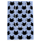 Moyen Noir Tête de chat Silhouette Répéter Sac cadeau Mo (Dos)