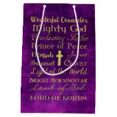Moyen Noms de sac pourpre de cadeau de Jésus (Dos)