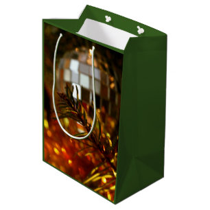 Moyen Ornement miroir sur le sac cadeau d'arbre de Noël