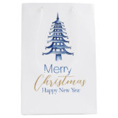 Moyen Pagode bleue Sac cadeau Arbre de Noël (Devant)