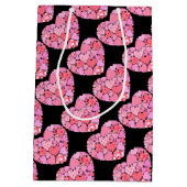 Moyen Patchwork Hearts Black Cadeau Sac (Dos)