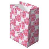 Moyen Patchwork Hearts White Cadeau sac (Dos Angle)