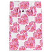 Moyen Patchwork Hearts White Cadeau sac (Devant)