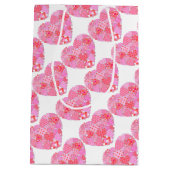 Moyen Patchwork Hearts White Cadeau sac (Dos)