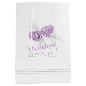 Moyen Pin violet cône dessin mariage cadeau sac (Dos)