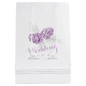 Moyen Pin violet cône dessin mariage cadeau sac (Dos)