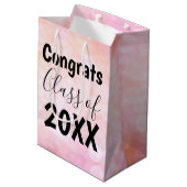 Moyen Pink Bokeh Félicitations Graduation Sac cadeau (Dos Angle)