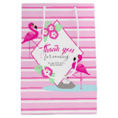 Moyen Pink flamingo merci sac cadeau baby shower (Dos)