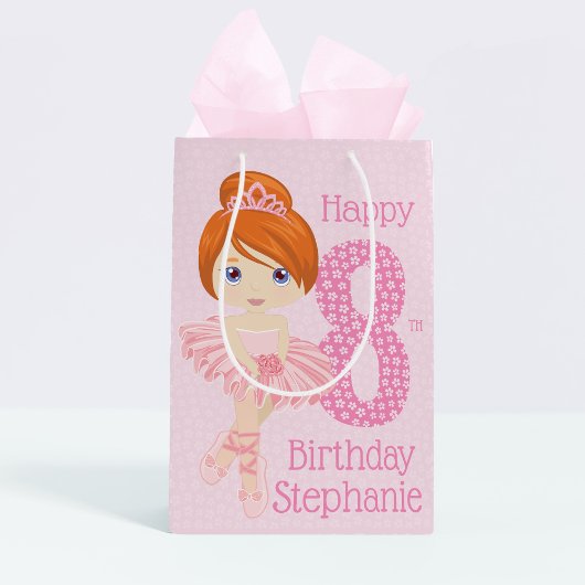 Moyen Red Hair Anniversaire Ballerina Medium Cadeau Sac