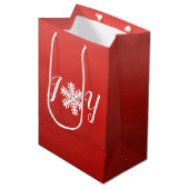 Moyen Red Joy Snowflake Medium Cadeau sac (Devant Angle)