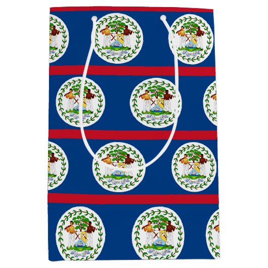 Moyen Sac à cadeau avec le drapeau du Belize (Devant)