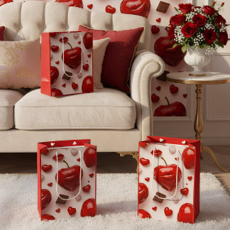 Moyen Sac à Cadeau d'Amour Romantique