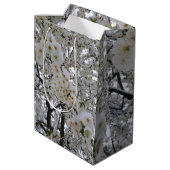 Moyen Sac à Cadeau Fleur de Neige (Dos Angle)
