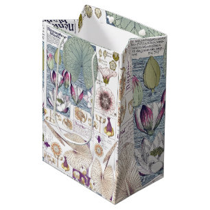 Moyen Sac botanique de cadeau de fleurs de Nouveau d'art